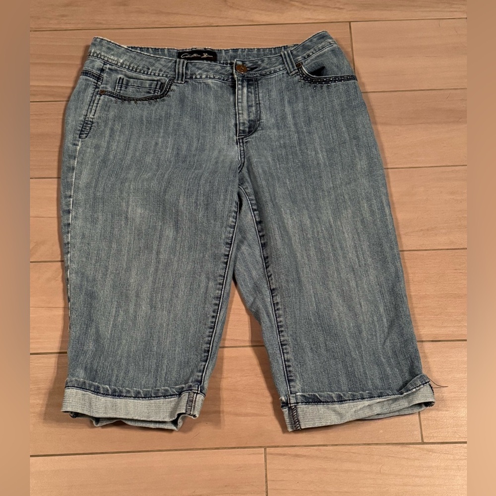 Women's Blue Denim capri Shorts size 12
